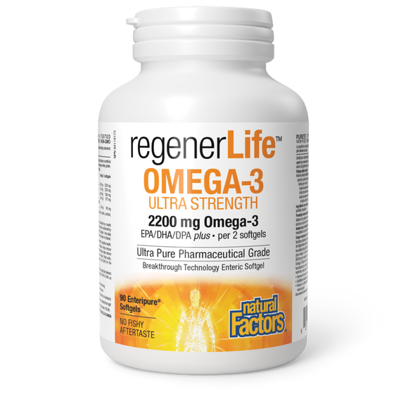 OMEGA 3 2200 MG ULTRA STRENGTH 90 GELS REGENERLIFE NATURAL FACTORS