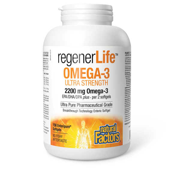 OMEGA 3 2200 MG ULTRA STRENGTH 150 GELS REGENERLIFE NATURAL FACTORS