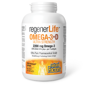 OMEGA-3+D ULTRA STRENGTH 150 GELS REGENERLIFE NATURAL FACTORS