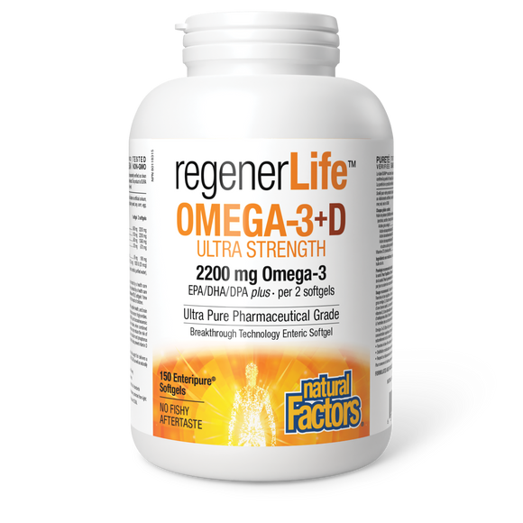 OMEGA-3+D ULTRA STRENGTH 150 GELS REGENERLIFE NATURAL FACTORS