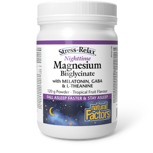 NIGHTTIME MAGNESIUM BISGLYCINATE TROPICAL FRUIT 120 G NATURAL FACTORS