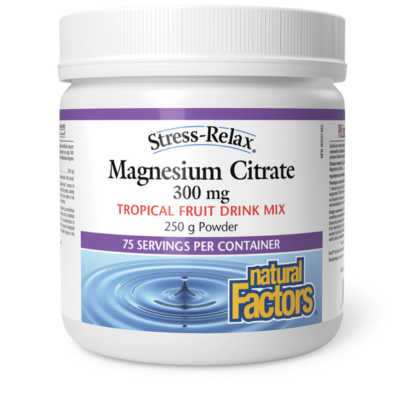 MAGNESIUM CITRATE POWDER TROPICAL FRUIT 250 G NATURAL FACTORS