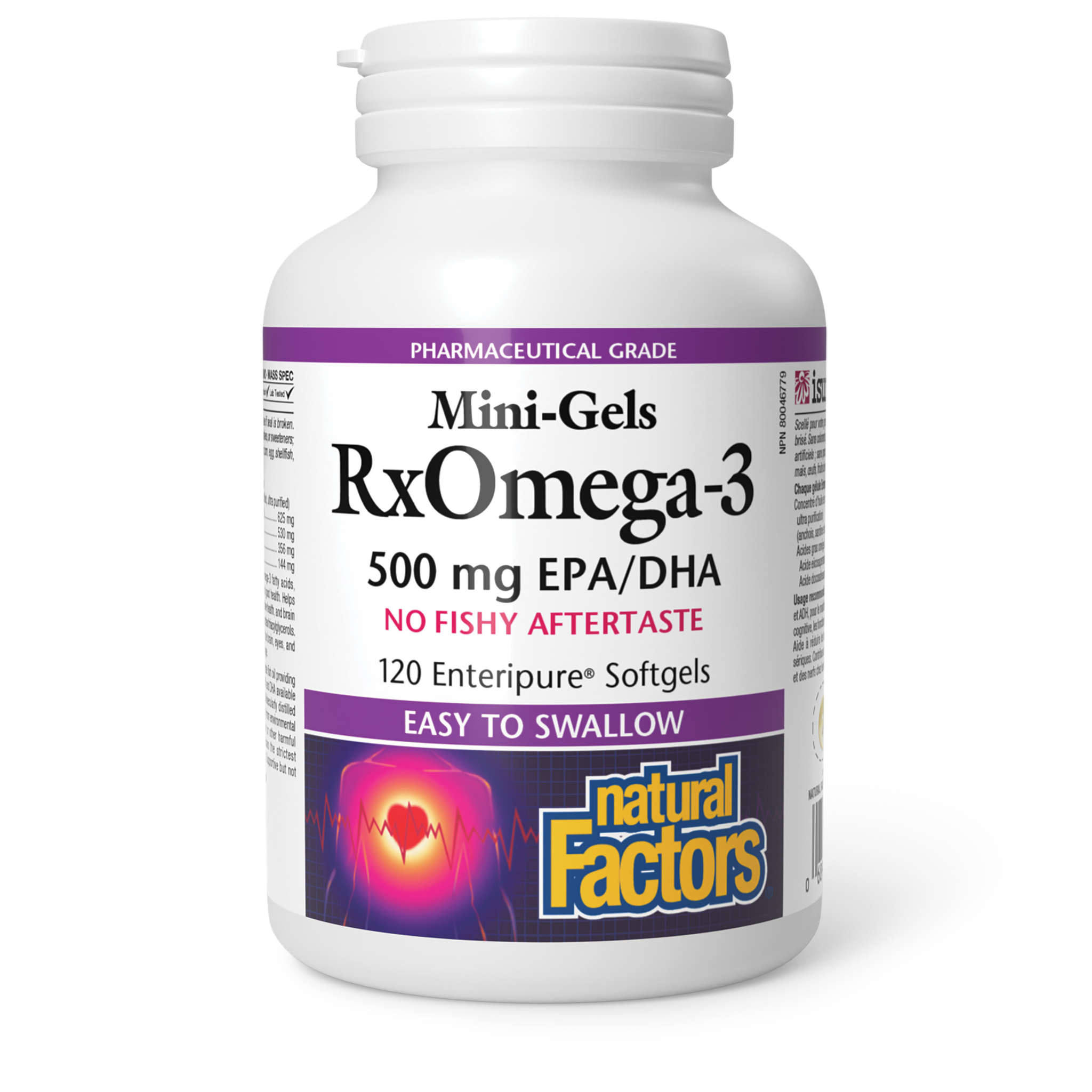 Ultra Rx Omega RX OMEGA-3 500 MG 120 MINI ENTERIC COATED SOFTGELS NATURAL FACTORS ...