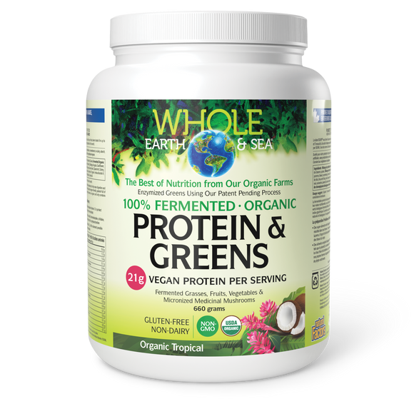 PROTEIN & GREENS TROPICAL FERMENTED ORGANIC 660 G WHOLE EARTH AND SEA NATURAL FACTORS