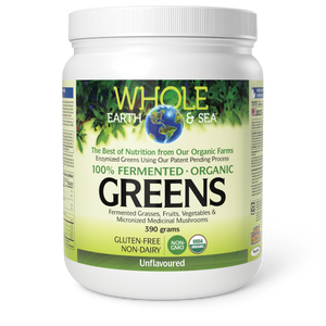 GREENS POWDER FERMENTED ORGANIC UNFLAVOURED 390 G WHOLE EARTH & SEA