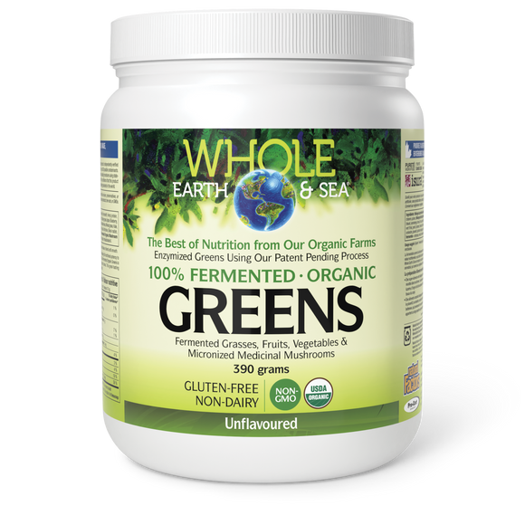 GREENS POWDER FERMENTED ORGANIC UNFLAVOURED 390 G WHOLE EARTH & SEA