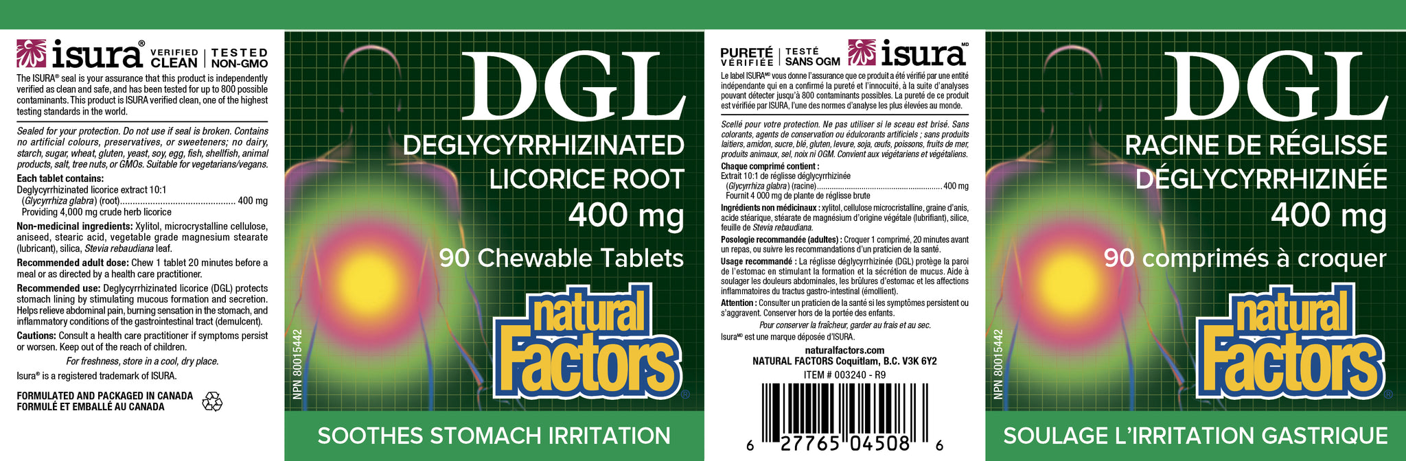 Dgl Tea DGL LICORICE 400 MG 90 CHEWABLES NATURAL FACTORS – Ave Maria Health