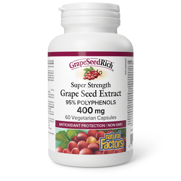 SUPER STRENGTH GRAPE SEED EXTRACT 400 MG 60 CAPS NATURAL FACTORS