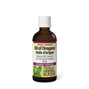 OIL OF OREGANO ORGANIC 80% CARVACOL 60 ML NATURAL FACTORS