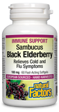 BLACK ELDERBERRY 100 MG 60 SOFTGELS NATURAL FACTORS