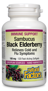 BLACK ELDERBERRY 100 MG 120 GELS NATURAL FACTORS