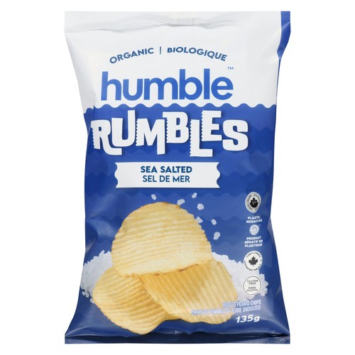 SEA SALTED POTATO CHIPS ORGANIC 135G HUMBLE RUMBLES