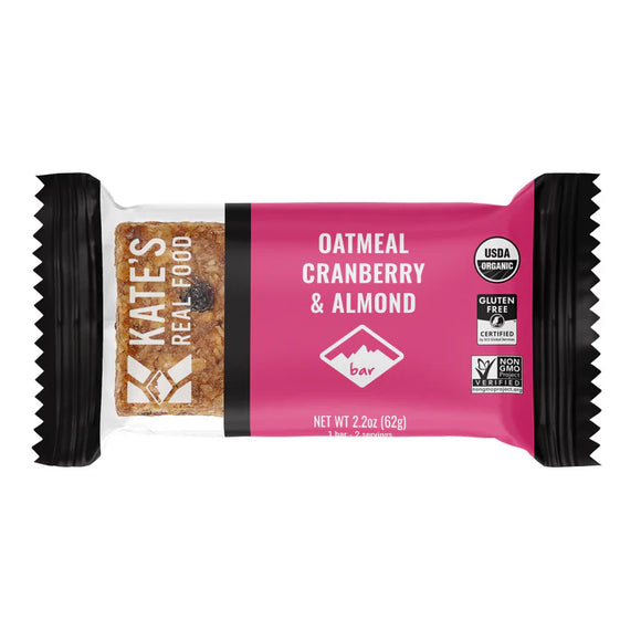 OATMEAL CRANBERRY ALMOND  BAR 62G KATE'S REAL FOOD