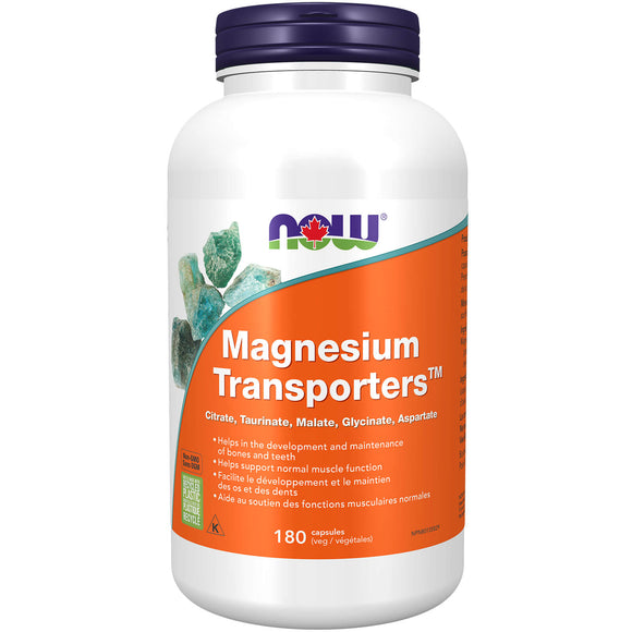 MAGNESIUM TRANSPORTERS 120MG 180 VEGGIE CAPSULES NOW