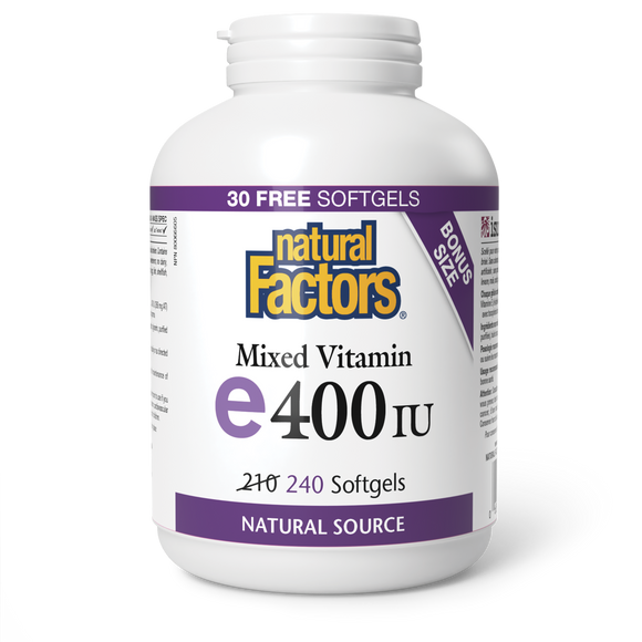 VITAMIN E MIXED 400 IU 240 SOFTGELS NATURAL FACTORS