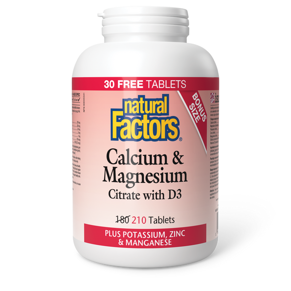 CALCIUM & MAGNESIUM CITRATE WITH D3 210 TABS NATURAL FACTORS
