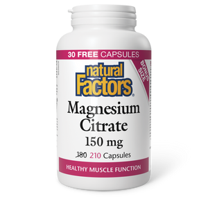 MAGNESIUM CITRATE 150 MG 210 CAPS NATURAL FACTORS