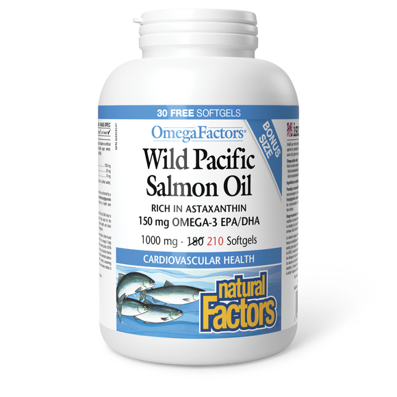 WILD PACIFIC SALMON OIL 1000 MG 210 GELS NATURAL FACTORS