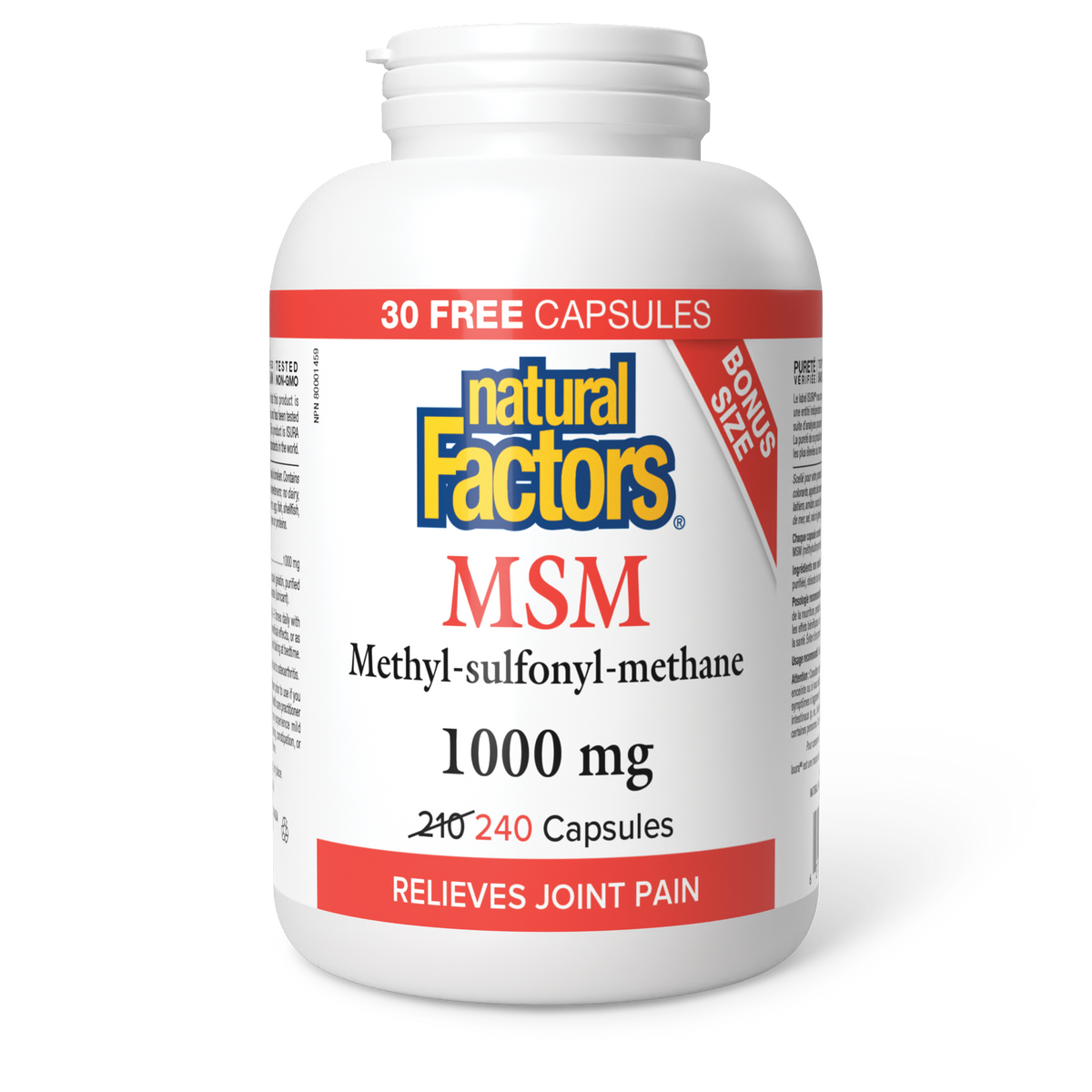 NOW Foods MSM 1000 Mg – 240 Vegetarian Capsules, Non-GMO, GMP Quality Assured