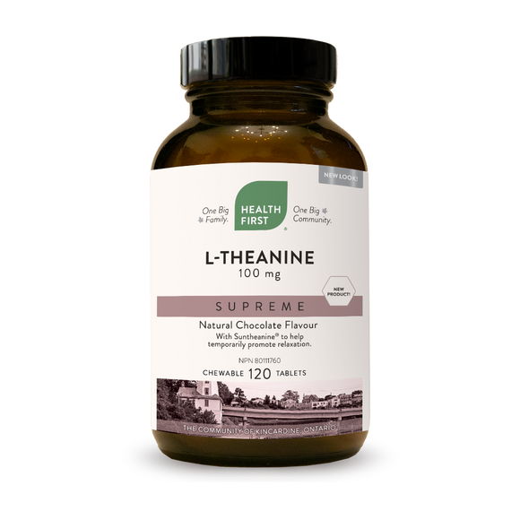 L-THEANINE SUPREME CHOCOLATE 100 MG 120 CHEWABLE TABLETS HEALTH FIRST