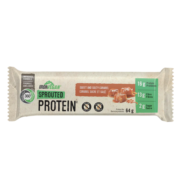 SWEET & SALTY CARAMEL PROTEIN BAR 64G IRON VEGAN