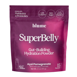 SUPERBELLY GUT-BUILDING HYDRATION POWDER ACAI POMEGRANATE 15 PACKETS BLUME