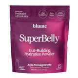 SUPERBELLY GUT-BUILDING HYDRATION POWDER ACAI POMEGRANATE 15 PACKETS BLUME