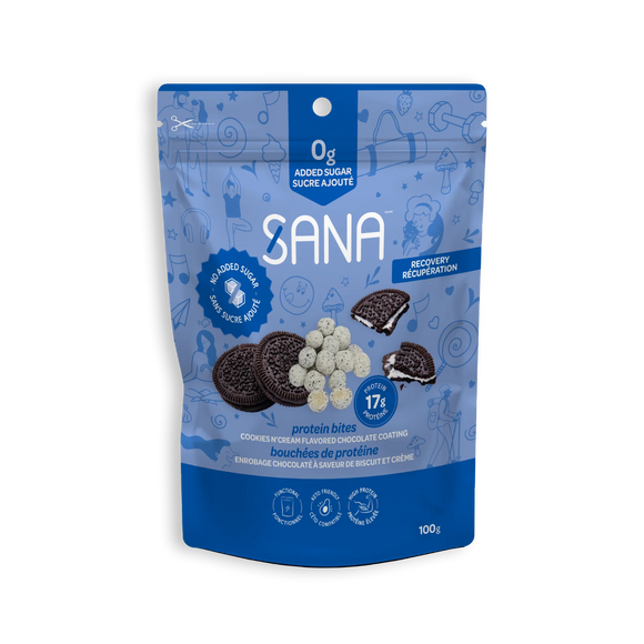 COOKIES & CREAM CHOCOLATE COVERED PROTEIN BITES 100G SANA