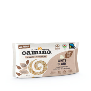 WHITE BAKING CHIPS ORGANIC 225G CAMINO