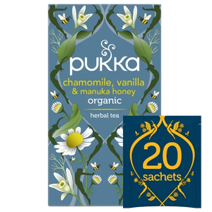 CHAMOMILE VANILLA & MANUKA HONEY ORGANIC 20 TEA BAGS PUKKA