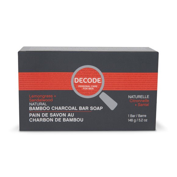 BAMBOO CHARCOAL BAR SOAP LEMONGRASS + SANDALWOOD 148 G DECODE
