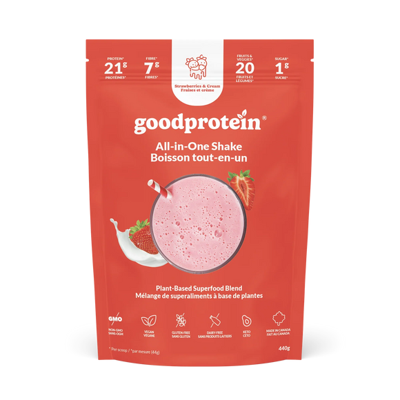ALL-IN-ONE SHAKE STRAWBERRIES & CREAM 440 G GOODPROTEIN