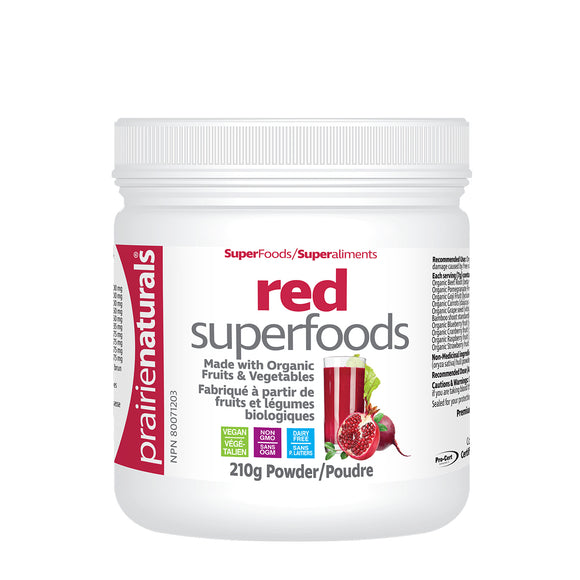 RED SUPERFOODS POWDER ORGANIC 210 G PRAIRIE NATURALS