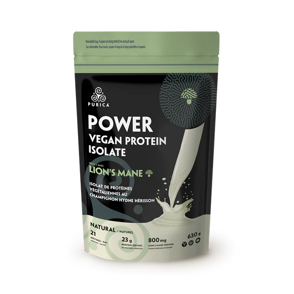 POWER VEGAN PROTEIN ISOLATE WITH LION'S MANE NATURAL 630 G PURICA