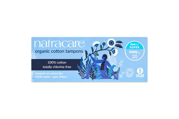 TAMPONS ORGANIC COTTON SUPER 20 PACK NATRACARE