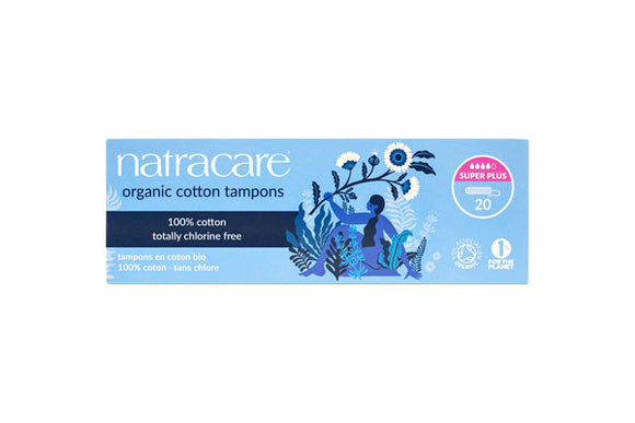 TAMPONS ORGANIC COTTON SUPER PLUS 20 PACK NATRACARE