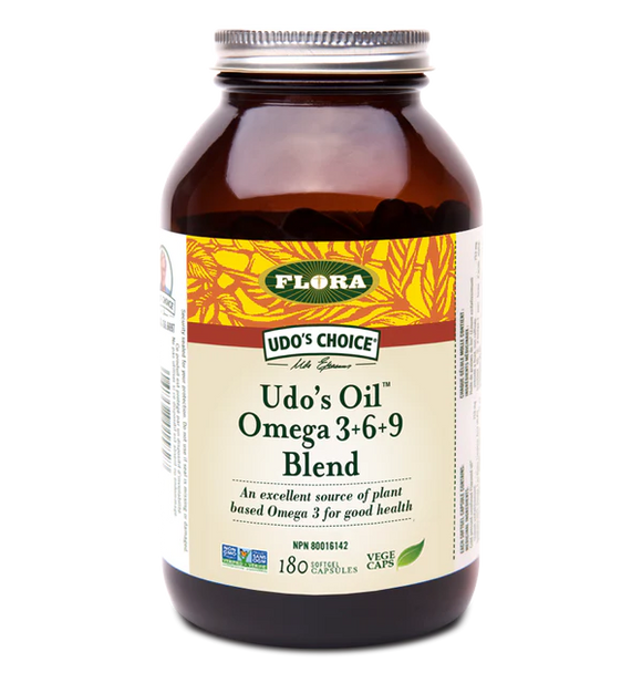 UDO'S OIL OMEGA 3+6+9 BLEND 180 VCAPS FLORA