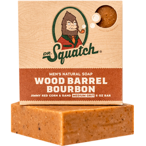 MEN'S NATURAL SOAP WOOD BARREL BOURBON 5 OZ DR. SQUATCH