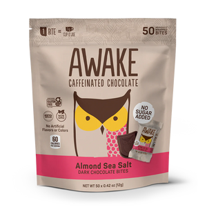 CAFFEINATED CHOCOLATE ALMOND SEA SALT 8X12 G AWAKE