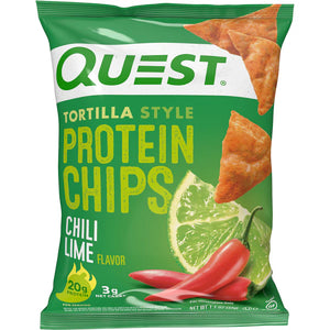 TORTILLA STYLE PROTEIN CHIPS CHILI LIME 32G QUEST