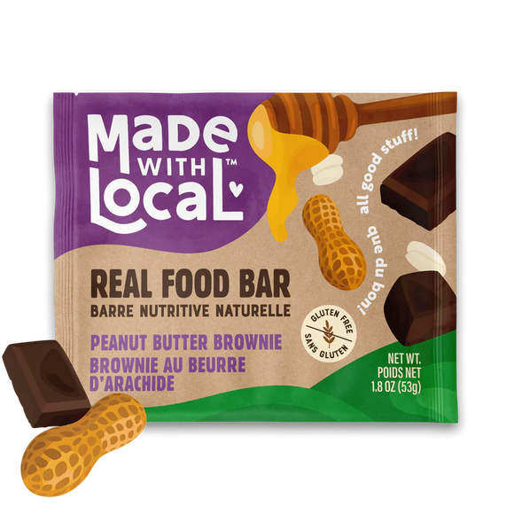 REAL FOOD BAR PEANUT BUTTER BROWNIE 53 G MADE WITH LOCAL