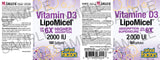 VITAMIN D3 LIPOMICEL 2000 IU 180 GELS NATURAL FACTORS