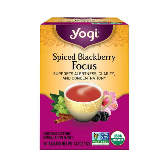 SPICED BLACKBERRY FOCUS TEA 16 TEA BAGS YOGI