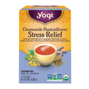 CHAMOMILE PASSIONFLOWER STRESS RELIEF 16 TEA BAGS YOGI