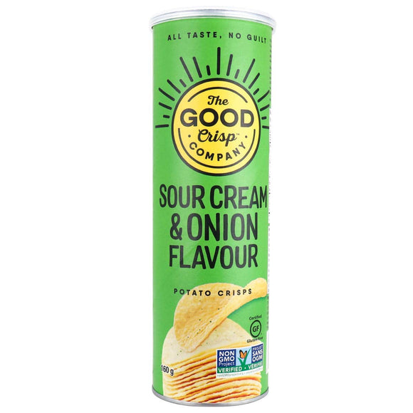 SOUR CREAM & ONION POTATO CRISPS 160G THE GOOD CRISP COMPANY